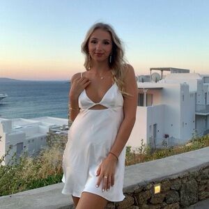 Zara Ivory Satin Slip Dress XS NWT